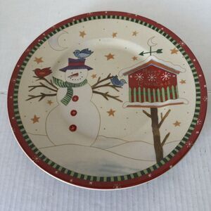 Thomas Merry Christmas Snowman Birdhouse 11" Dinner Plate